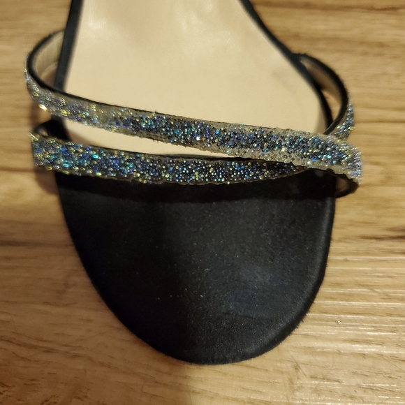 Jimmy Choo heels crystal dust on black satin 37 - Picture 8 of 13